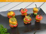 Mini poivrons multicolores farcis au fromage frais et chorizo