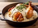 Comment réussir une pintade rôtie en cocotte avec sauce foie gras facile pour une chair moelleuse