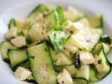 Tagliatelles de courgettes crues, basilic, mozzarella