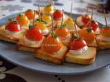 Toasts tomate cerise et mozzarella