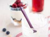 Verrine aux framboises et myrtilles