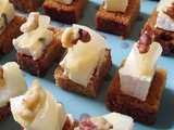 Bouchées de pain d'épices au Pavé d'Affinois au bleu, poire et noix