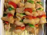 Brochettes de poulet curry coco