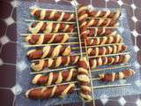 Brochettes de saucisses torsadées