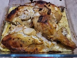 Cuisses de poulet à la moutarde et au thym au four