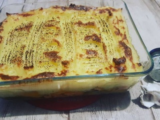 Hachis Parmentier au saumon et à la courgette