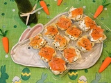 Iris à l'ail, crème de Boursin, truite fumée et ail des ours