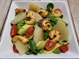 Salade de pamplemousse, avocat et crevettes