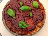 Tatin de tomates, parmesan et basilic