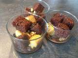 Verrine aux deux brownies, tout chocolat