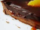 Tarte tout chocolat, ganache chocolat, caramel coulant au citron meyer