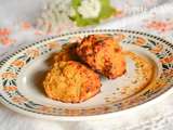 Belles boulettes orangées croustillantes à la patate douce et lentilles corail cuites au four