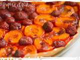 Orange et rouge la cuisine se pare de couleurs pour une tarte aux fruits d'été