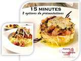 Courge spaghetti au poulet citronné et taboulé, ultra rapide