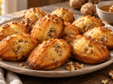 Ces madeleines au miel gardent leur bosse sous une pluie de noix