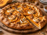 Cette tarte rustique au butternut garde une pâte dorée sous son chèvre fondant