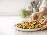 Roulé de courgette au jambon et au fromage