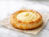 Tarte avec pâte feuilletée et crème pâtissière