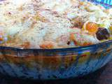 Gratin de carottes sur lit de riz au boeuf