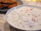 Fromage blanc au saumon fumé et râpés de pommes de terre