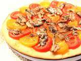 Pizza aux tomates et sardines