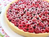 Tarte à la framboise au coulis de framboises