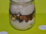 Verrine de pruneaux et sorbet poire