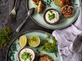 Beignets à la pomme de terre, aux petits pois, aux oignons verts & à la tomme