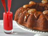 Bundt cake au chocolat & aux marrons, coulis de groseilles