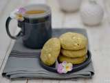 Cookies au thé matcha, chocolat blanc & noix de coco