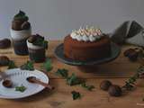 Gâteau « ti son » (farine de maïs) meringué aux éclats de marrons glacés