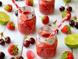 Jus frais aux fraises, aux cerises & au citron vert