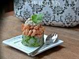 Cabillaud en tartare / crevettes grises / coriandre / moutarde