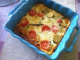 Clafoutis d'aubergines, courgettes et tomates-mozza