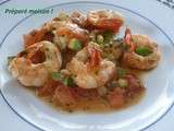 Gambas poêlées gingembre et coriandre