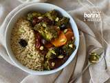 Tajine de brocoli aux tomates séchées et aux olives