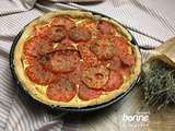 Tarte salée aux tomates cœur de bœuf, ricotta et moutarde