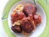 Polpettes calabraises: boulettes de viande italiennes (et sa sauce tomate maison… aux champignons)