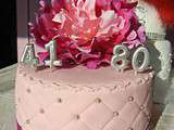 Gateau fleur et strass rose