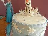 Gateau la reine des neiges - Olaf en vedette