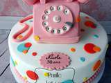 Gateau téléphone { ancien } rose