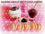 Macarons chocolat noir et cerises amarena