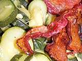 Courgettes au gingembre et bacon rôti