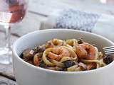 Fettuccine sauce crémeuse champignons & crevettes