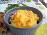 Gratins de polenta, tomates séchées, oignon et jambon cru