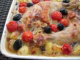 Poulet aux olives noires et aux tomates cerises