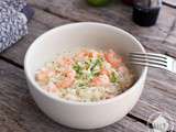 Risotto aux crevettes, lait de coco et citron vert