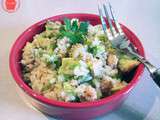 Salade de riz, thon et avocat