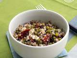 Salade de sarrasin {petits pois, tomates séchées, feta}