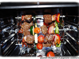 Brochettes de boeuf et ses legumes dans le cookall